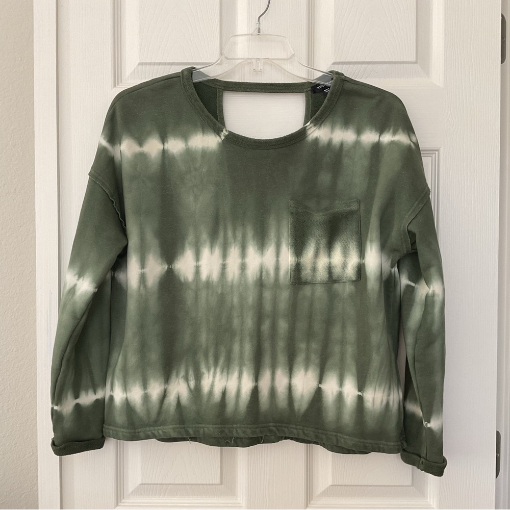 Mittoshop 100% Cotton Tie Dye Sweatshirt Oversized Green Small